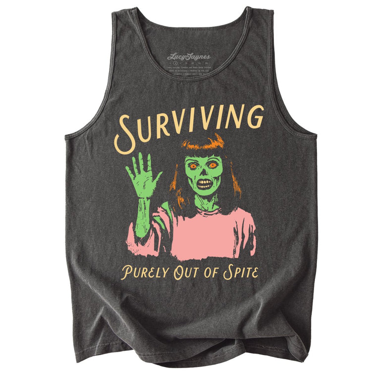 Surviving Purely Out Of Spite Comfort Colors Graphic Tank Top