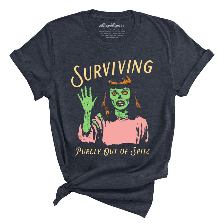 Surviving Purely Out Of Spite - Heather Navy - Full Front