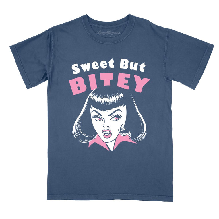 Sweet But Bitey - Denim - Comfort Colors Tee