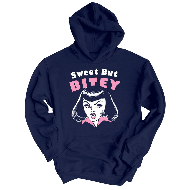Sweet But Bitey - Navy - Unisex Hoodie