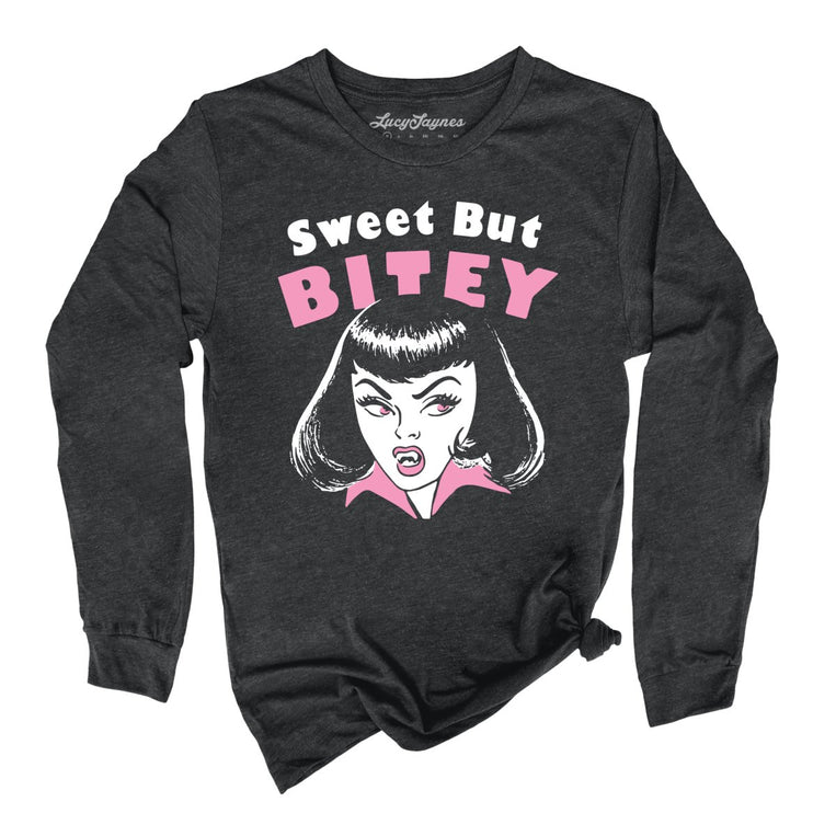 Sweet But Bitey - Dark Grey Heather - Unisex Long Sleeve T-Shirt