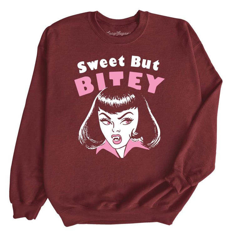Sweet But Bitey - Maroon - Unisex Sweatshirt
