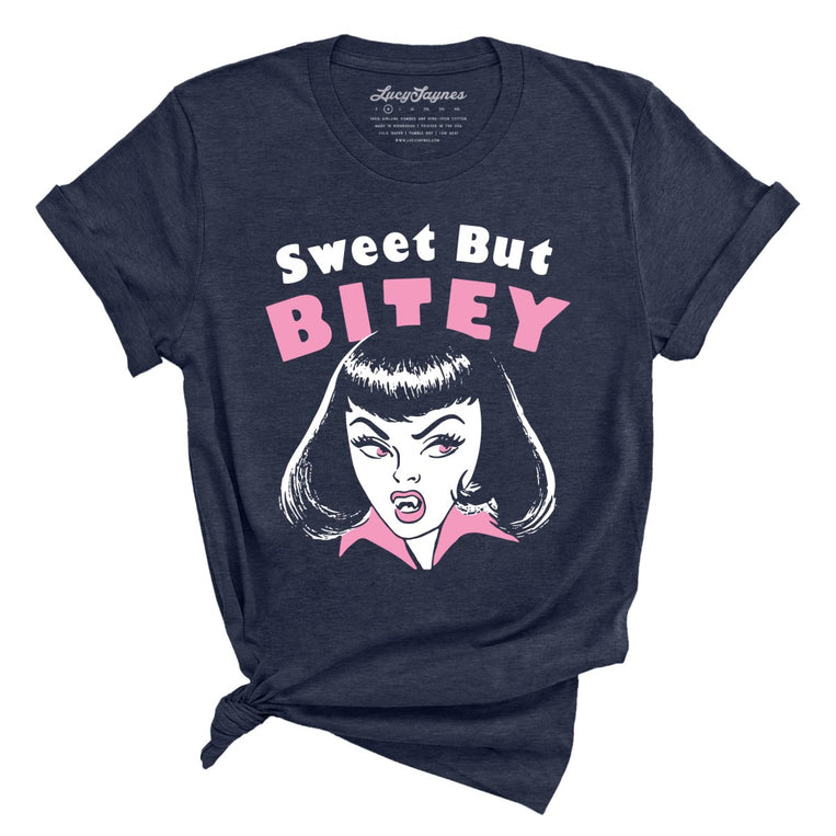Sweet But Bitey - Heather Midnight Navy - Unisex T-Shirt
