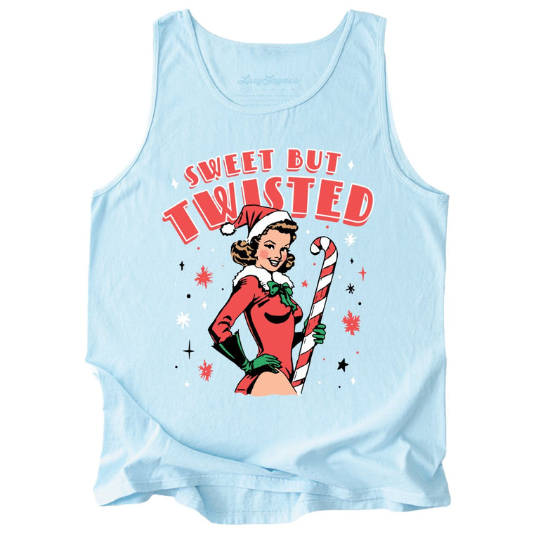 Sweet But Twisted Comfort Colors Graphic Tank Top - Chambray