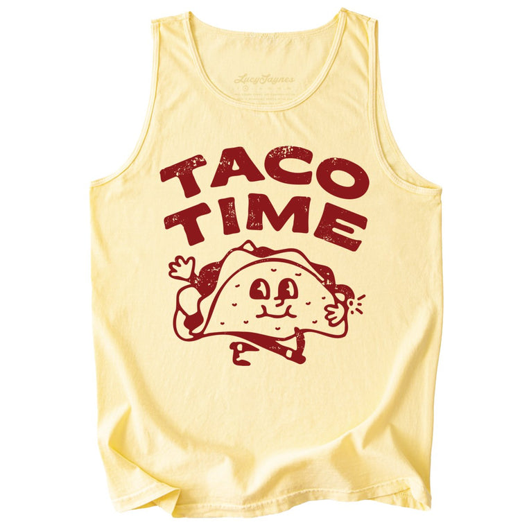 Taco Time Comfort Colors Graphic Tank Top - Butter