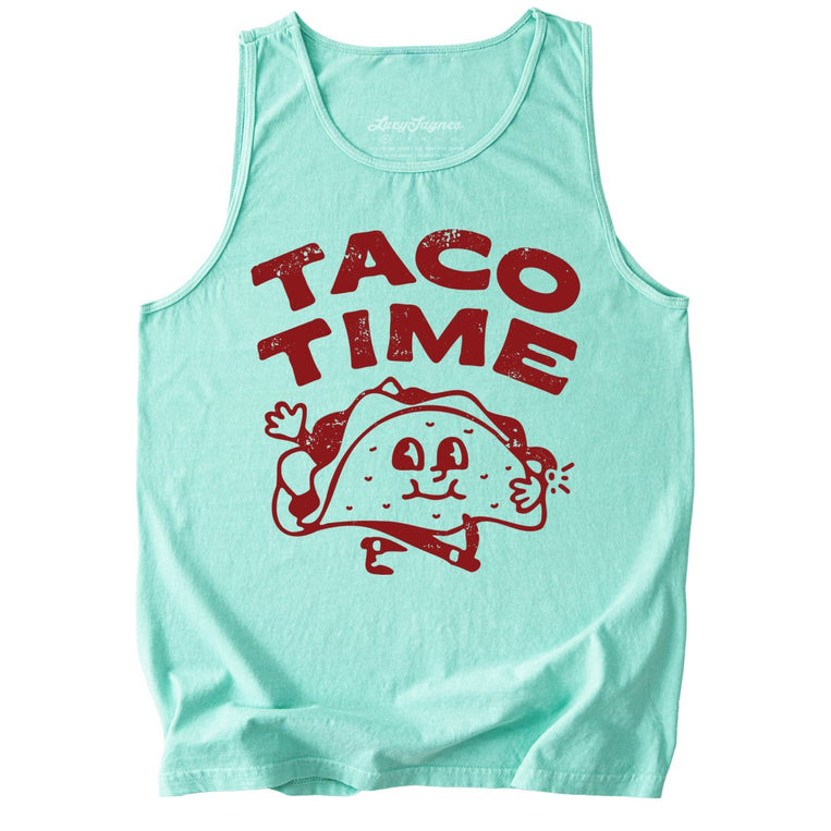 Taco Time Comfort Colors Graphic Tank Top - Island Reef