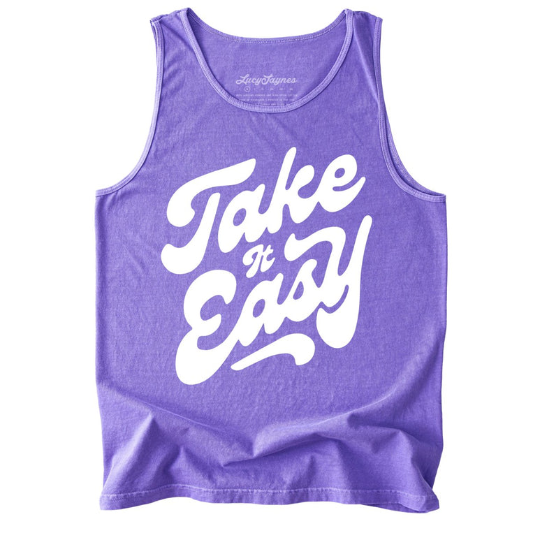 Take it Easy Comfort Colors Graphic Tank Top