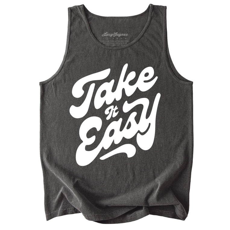 Take it Easy Comfort Colors Graphic Tank Top - Pepper