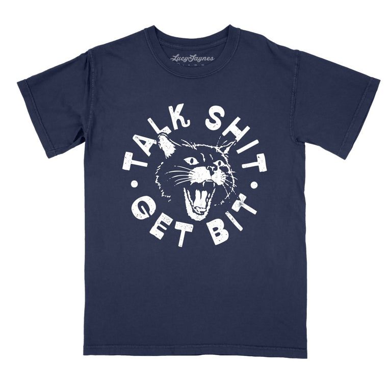 Talk Shit Get Bit - True Navy - Comfort Colors Tee