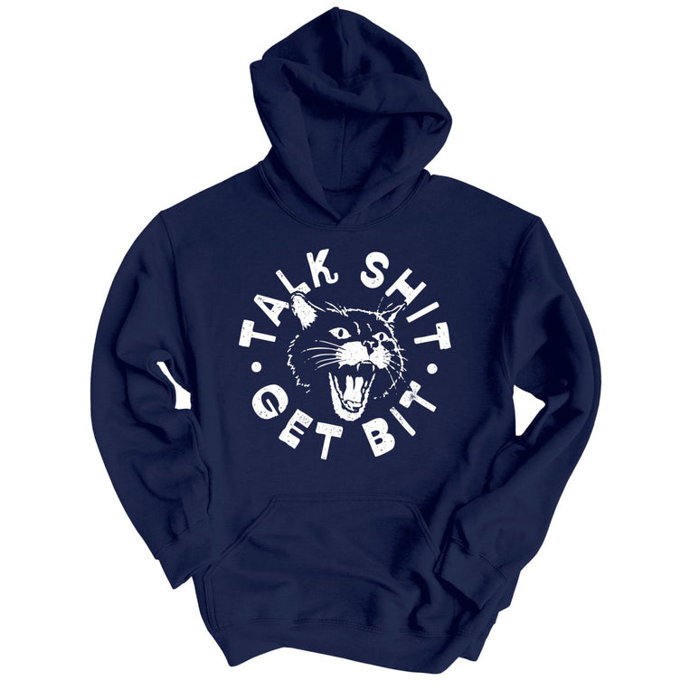 Talk Shit Get Bit - Navy - Unisex Hoodie