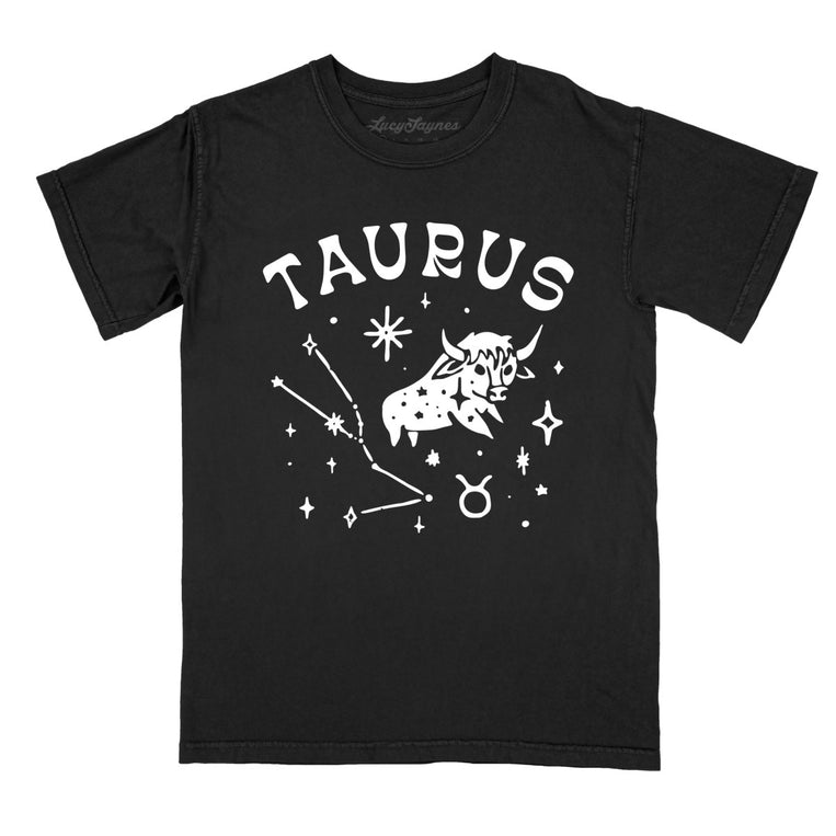 Taurus - Black - Comfort Colors Tee