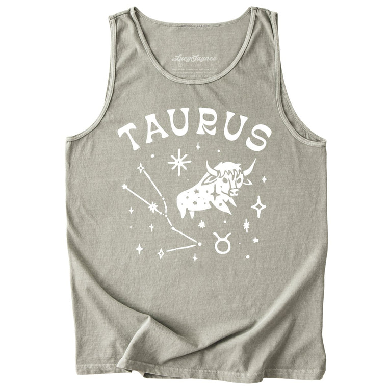 Taurus Comfort Colors Graphic Tank Top - Sandstone