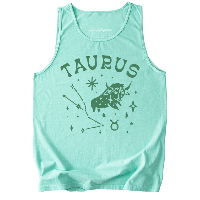 Taurus Comfort Colors Graphic Tank Top - Island Reef