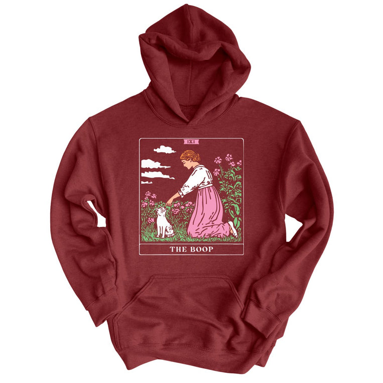 The Boop Tarot Card - Maroon - Unisex Hoodie