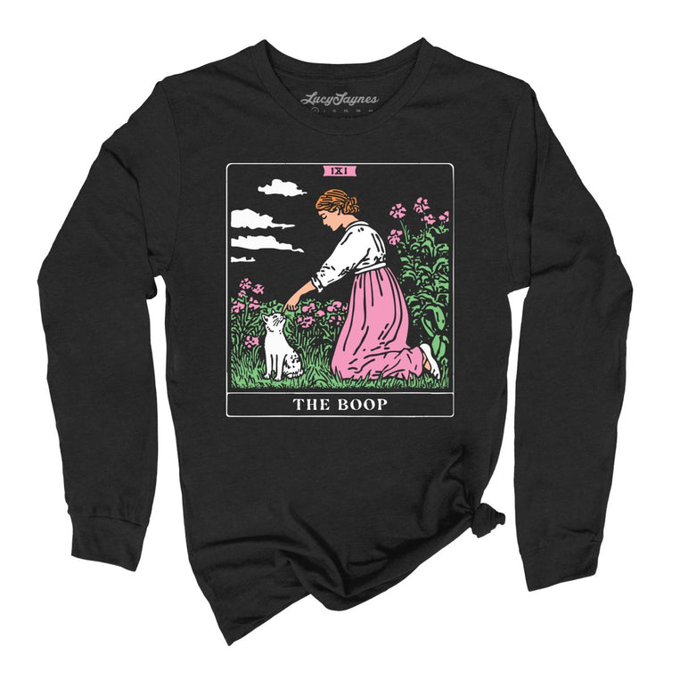 The Boop Tarot Card - Black - Unisex Long Sleeve T-Shirt