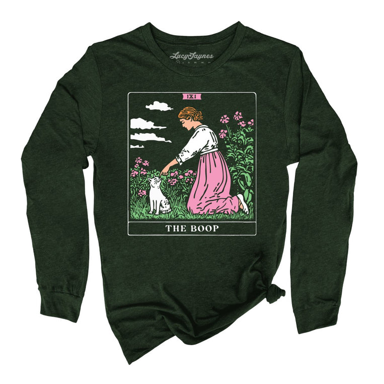 The Boop Tarot Card - Heather Forest - Unisex Long Sleeve T-Shirt