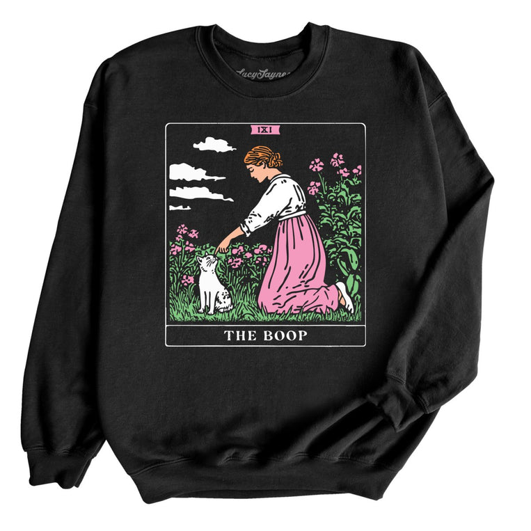 The Boop Tarot Card - Black - Unisex Sweatshirt