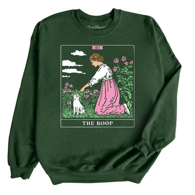 The Boop Tarot Card - Forest Green - Unisex Sweatshirt