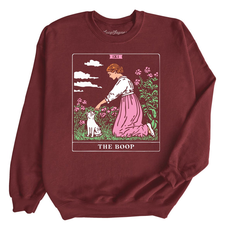 The Boop Tarot Card - Maroon - Unisex Sweatshirt
