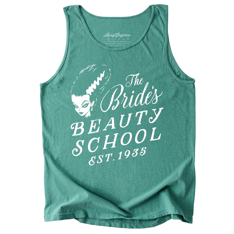 The Bride's Beauty School Comfort Colors Graphic Tank Top - Light Green