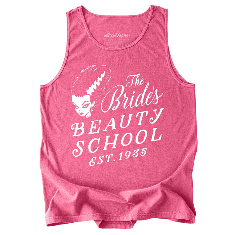 The Bride's Beauty School Comfort Colors Graphic Tank Top - Crunchberry