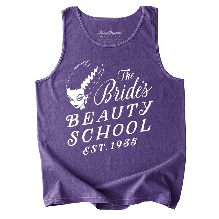 The Bride's Beauty School Comfort Colors Graphic Tank Top - Grape