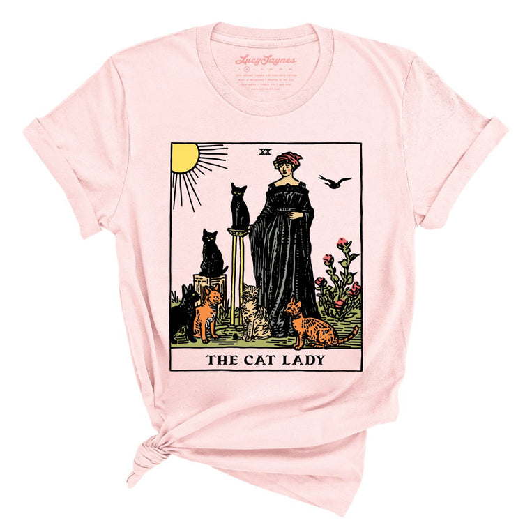 The Cat Lady Tarot Card - Soft Pink - Full Front