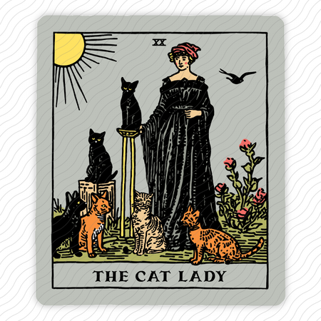 The Cat Lady Tarot Card Sticker