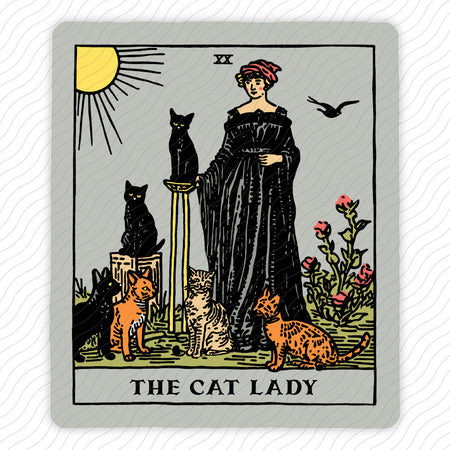 The Cat Lady Tarot Card Sticker