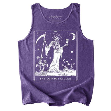 The Cowboy Killer Tarot Card Comfort Colors Tank Top
