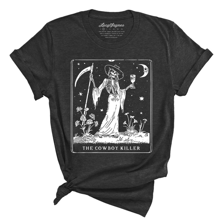 The Cowboy Killer Tarot Card - Dark Grey Heather - Full Front