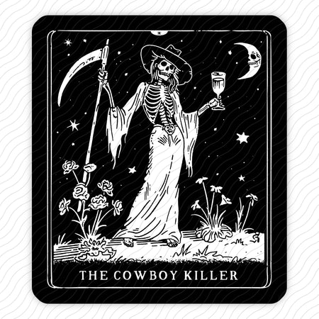 The Cowboy Killer Tarot Card Sticker