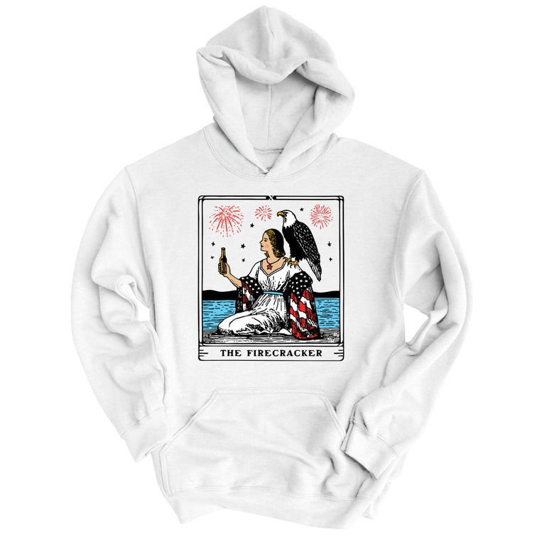 The Firecracker Tarot Card - White - Unisex Hoodie
