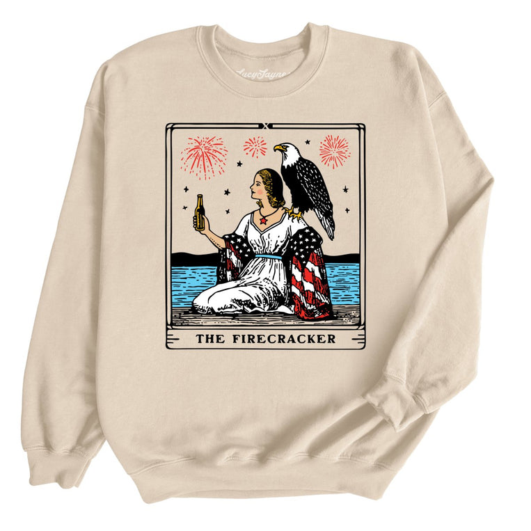 The Firecracker Tarot Card - Sand - Unisex Sweatshirt