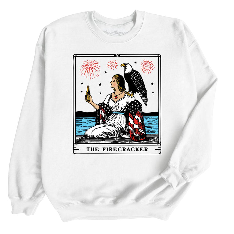 The Firecracker Tarot Card - White - Unisex Sweatshirt