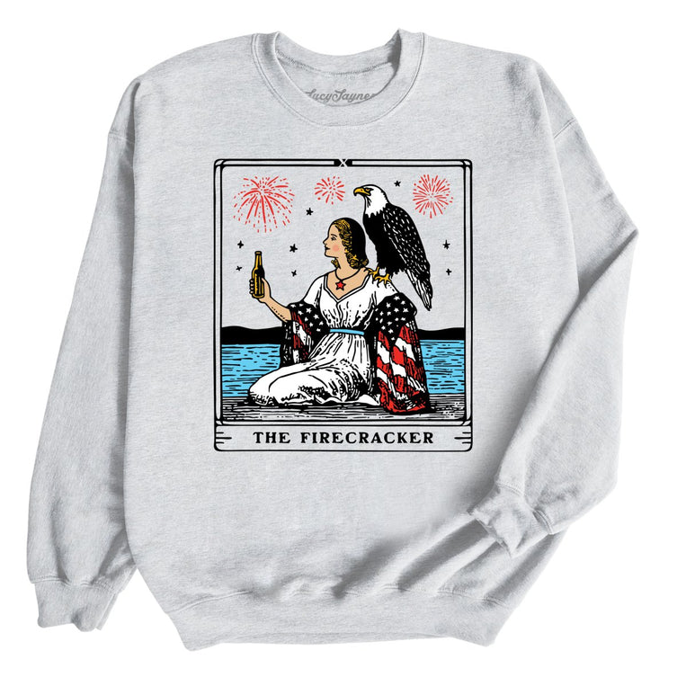 The Firecracker Tarot Card - Ash - Unisex Sweatshirt