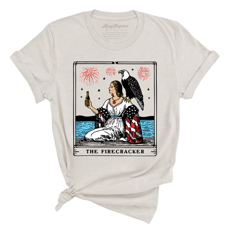 The Firecracker Tarot Card - Heather Dust - Unisex T-Shirt