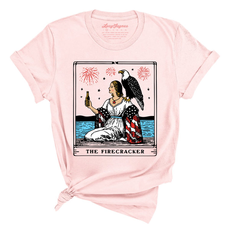 The Firecracker Tarot Card - Soft Pink - Unisex T-Shirt
