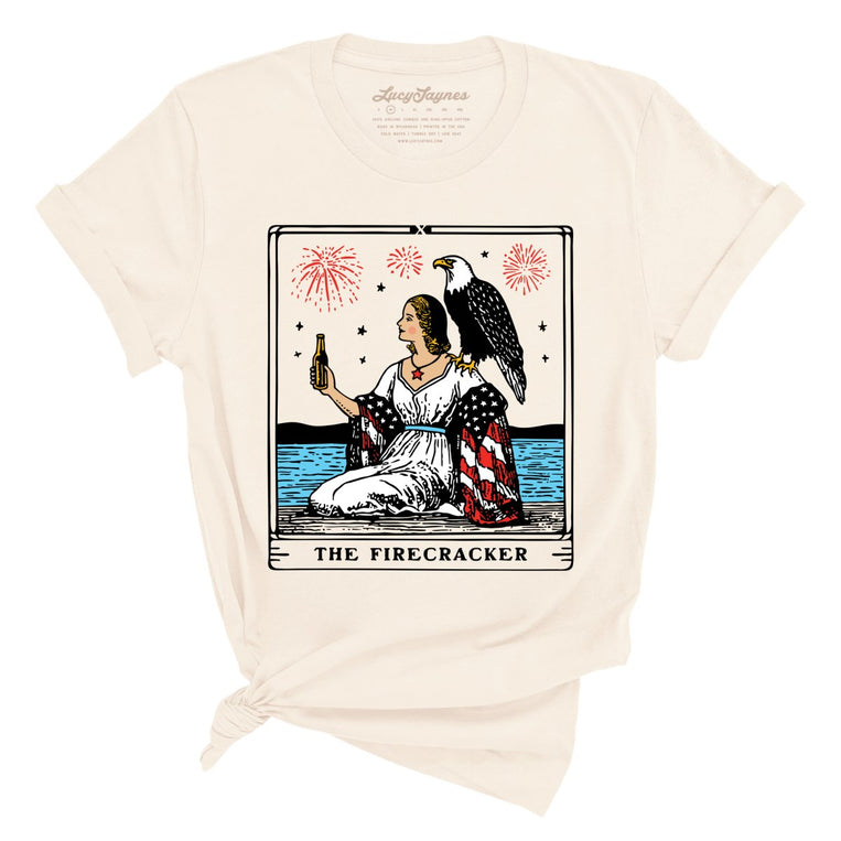 The Firecracker Tarot Card - Natural - Unisex T-Shirt