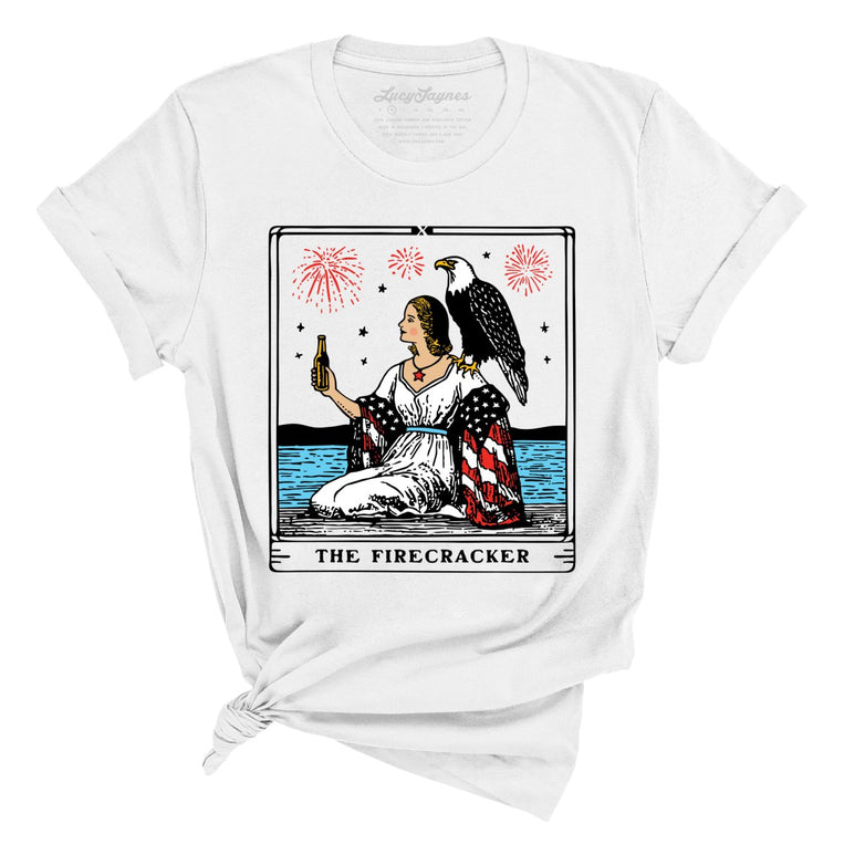 The Firecracker Tarot Card - White - Unisex T-Shirt