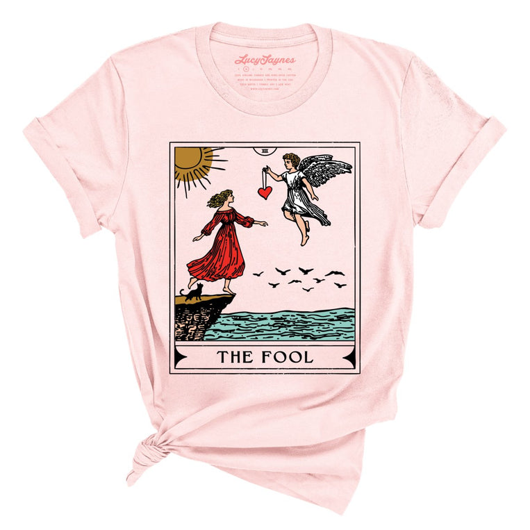 The Fool Tarot Card - Soft Pink - Front