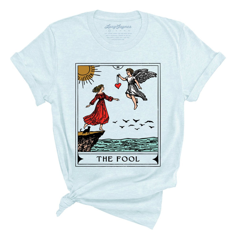 The Fool Tarot Card - Heather Prism Ice Blue - Front