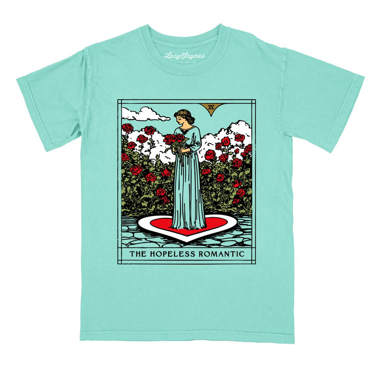 The Hopeless Romantic Tarot Card - Chalky Mint - Comfort Colors Tee