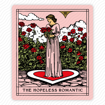 The Hopeless Romantic Tarot Card Sticker