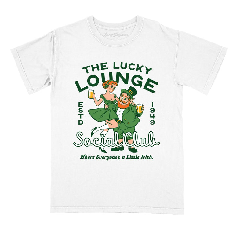 The Lucky Lounge Social Club - White - Comfort Colors Tee