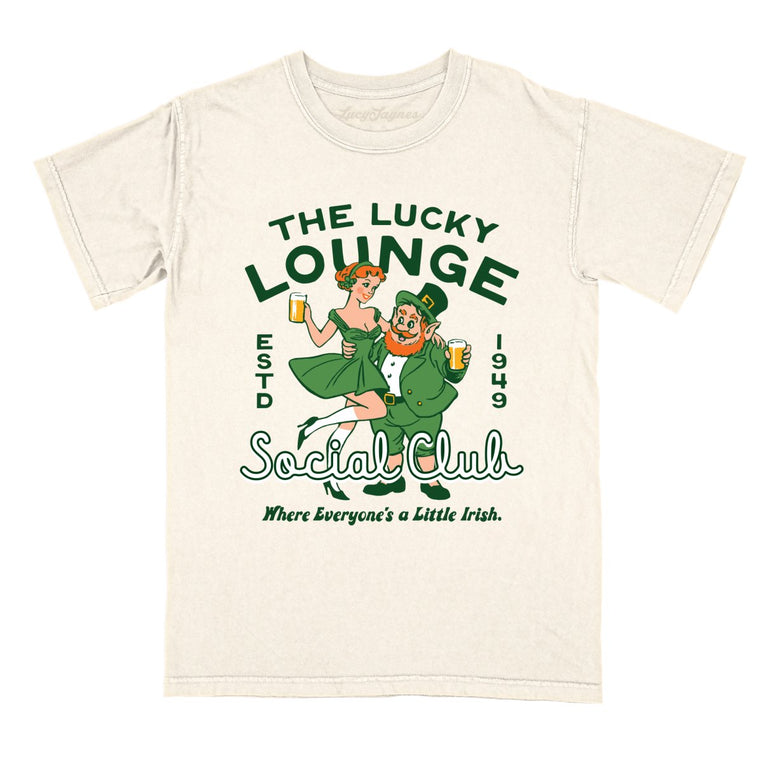 The Lucky Lounge Social Club - Ivory - Comfort Colors Tee