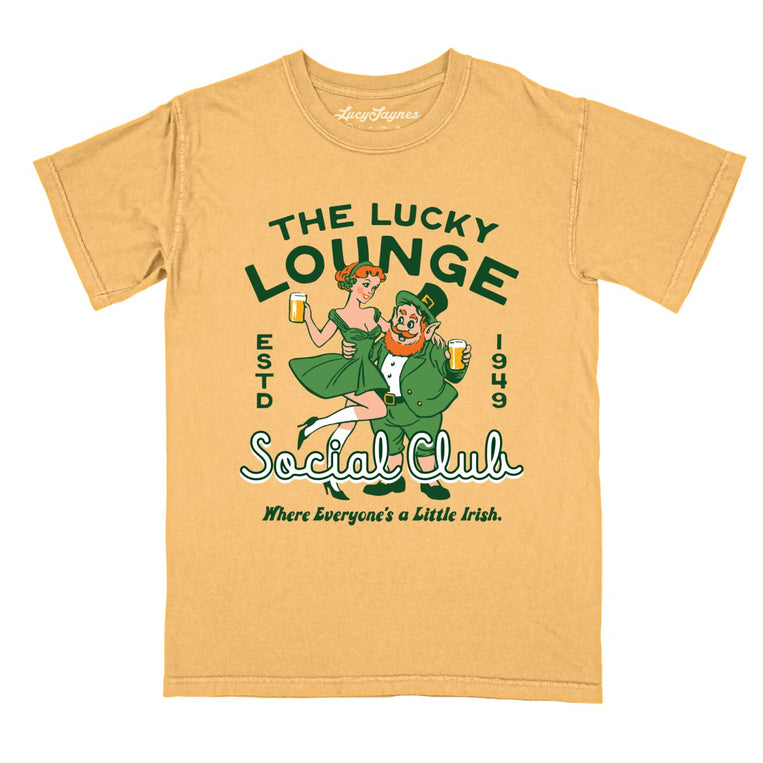 The Lucky Lounge Social Club - Mustard - Comfort Colors Tee