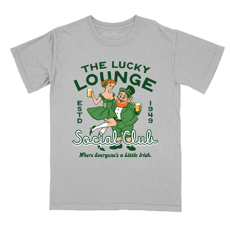The Lucky Lounge Social Club - Granite - Comfort Colors Tee
