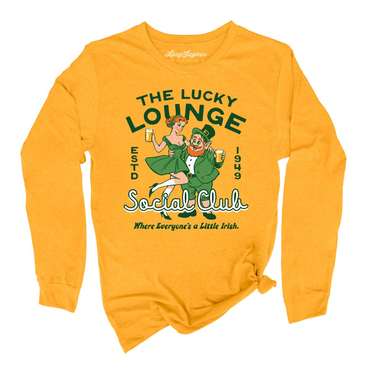 The Lucky Lounge Social Club - Gold - Unisex Long Sleeve T-Shirt
