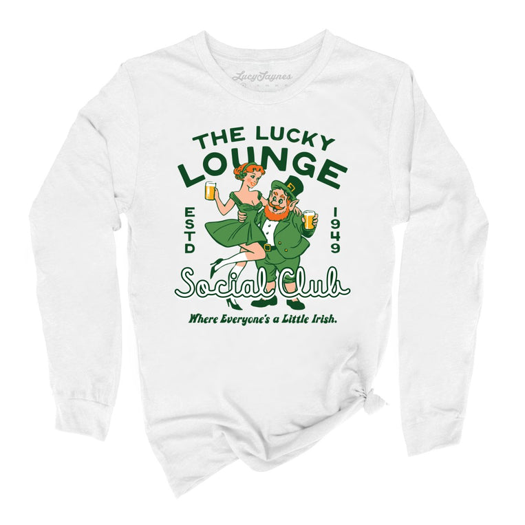 The Lucky Lounge Social Club - White - Unisex Long Sleeve T-Shirt